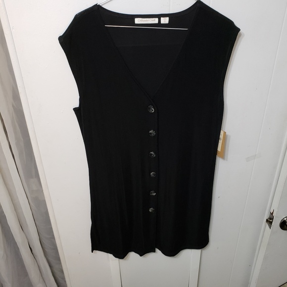 black sleeveless cardigan ladies